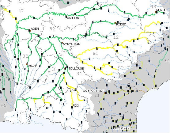vigilance jaune inondations Haute Garonne Ariège Tarn lundi 1 décembre 2014