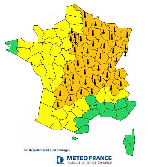 canicule 47 départements en alerte