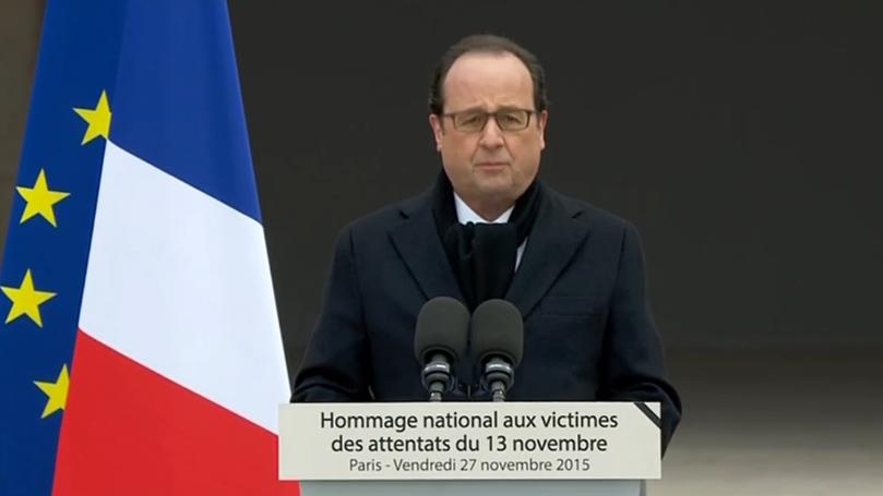 Fran&ccedil;ois Hollande hommage national aux victimes des attentats du 13 novembre 2015