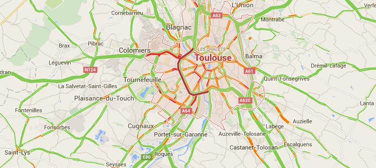 Taxis circulation très difficile sur la rocade de Toulouse
