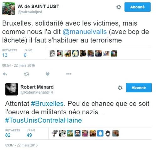Bruxelles dérapages Twitter Saint Juste Ménard