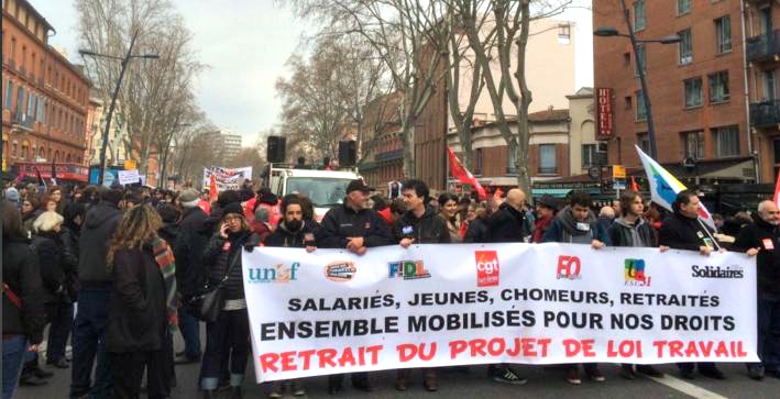manifestation loi travail Toulouse 17 mars manifestation loi travail Toulouse