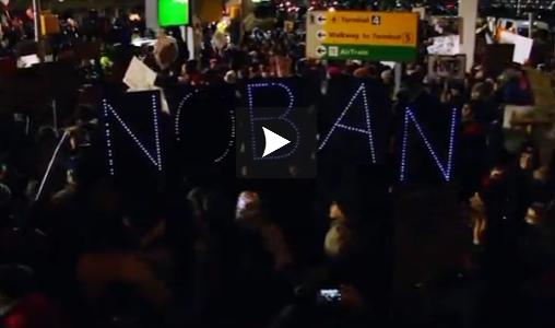 Manifestations contre le d&eacute;cret anti-immigration de Donald Trump aux Etats Unis 