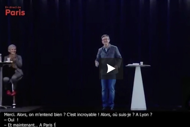 En Hologramme, Jean Luc M&eacute;lenchon fait le buzz