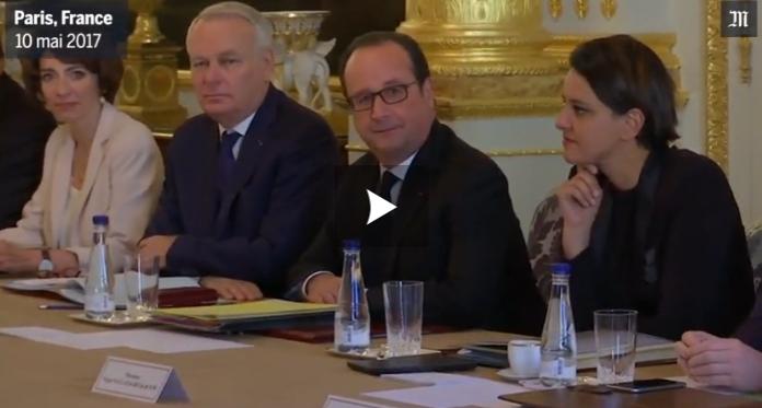 Dernier Conseil des ministres pr&eacute;sid&eacute; par Fran&ccedil;ois Hollande