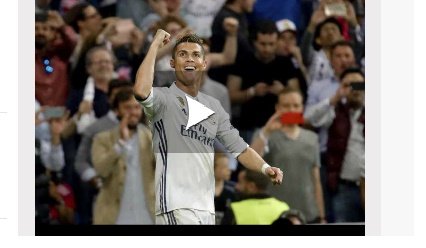 Real Madrid Atletico Madrid. tripl&eacute; de Ronaldo