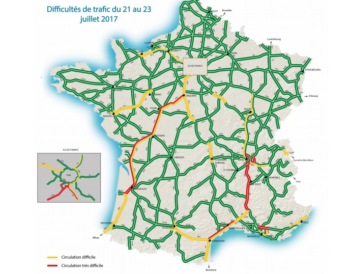 Circulation. Week classé rouge orange sur les routes de France Circulation. Week classé rouge orange sur les routes de France