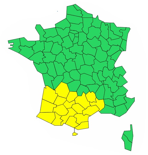 Orages, Vents violents. le département de Haute Garonne en alerte météo Orages, Vents violents. le département de Haute Garonne en alerte météo