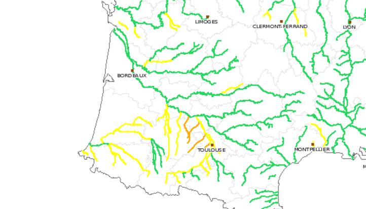 Vigicrues Alerte Orange Hautes Pyrénées Gers Tarn et Garonne