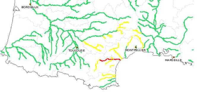 Alerte rouge prolongée ce mardi pour l'Aude Alerte rouge prolongée ce mardi pour l'Aude