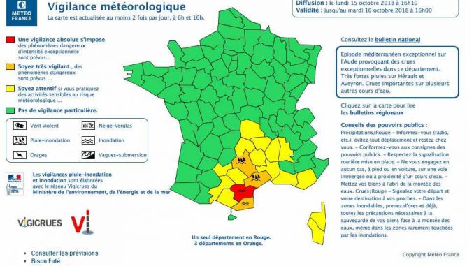 L'Aude reste en alerte vigilance rouge Inondations L'Aude reste en alerte vigilance rouge Inondations