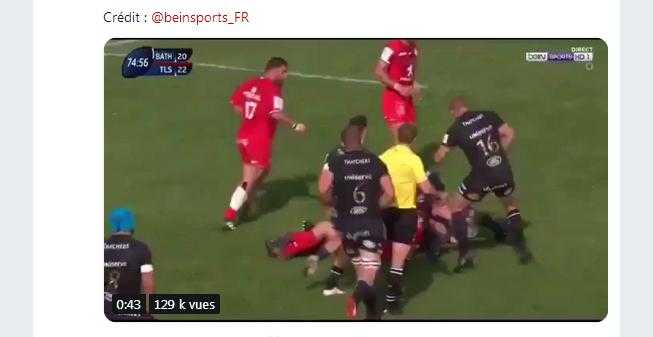 La vidéo de Médard sauvant un essai lors de Bath Stade Toulousain fait un méga buzz La vidéo de Médard sauvant un essai lors de Bath Stade Toulousain fait un méga buzz