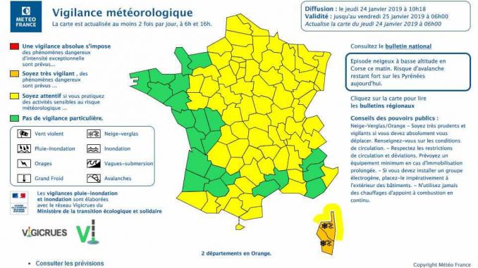 Météo France replace la Haute-Garonne en vigilance jaune Météo France replace la Haute-Garonne en vigilance jaune