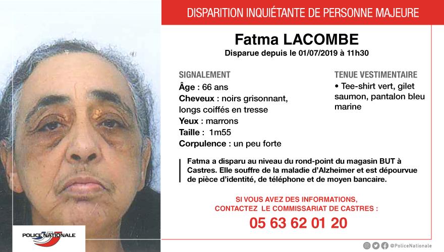 Castres une femme de 66 ans portée disparue au niveau du rond-point du magasin But de Castres.
