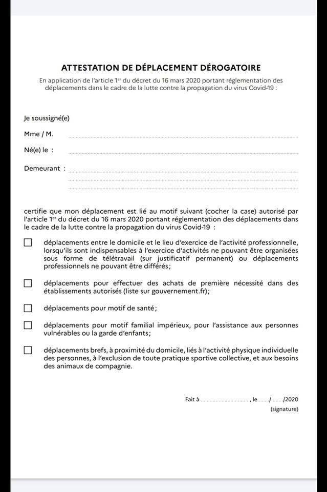 Coronavirus, comment remplir son attestation de déplacement Coronavirus, comment remplir son attestation de déplacement